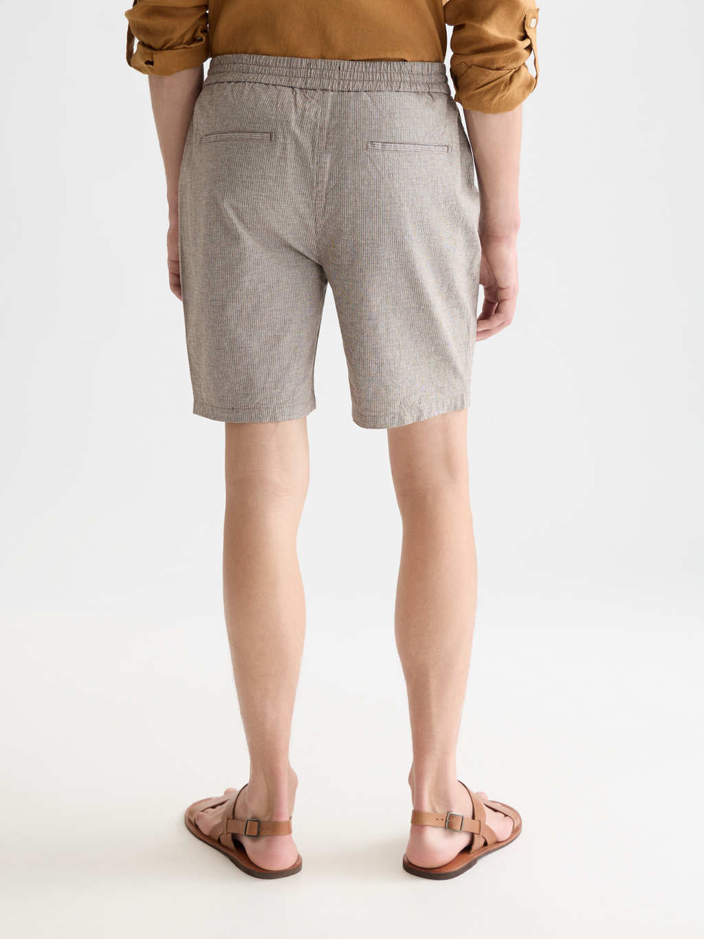Essentials – Fave Cotton-Linen Yarn-Dyed Regular-Fit Bermuda Shorts