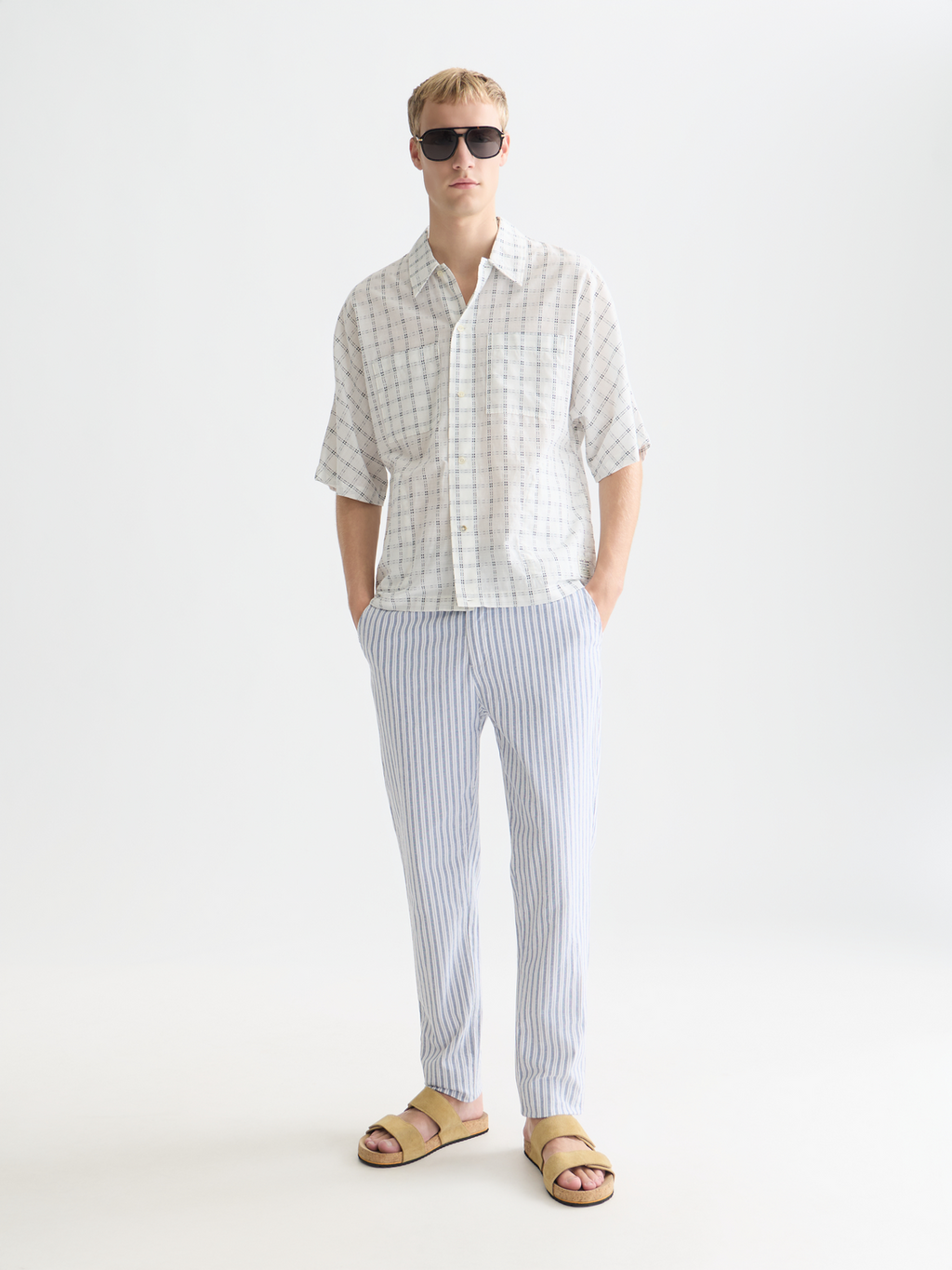 Warren Yarn-Dyed Cotton Linen Regular Straight-Fit Jogger