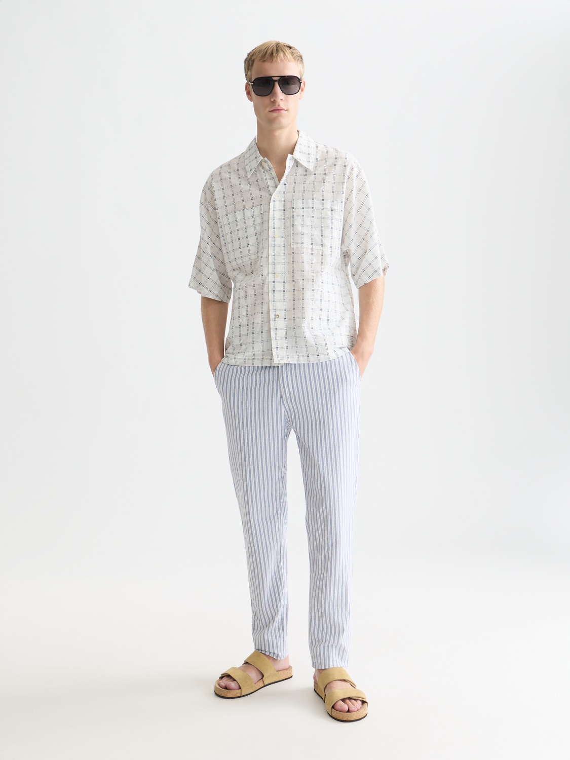 Warren Yarn-Dyed Cotton Linen Regular Straight-Fit Jogger