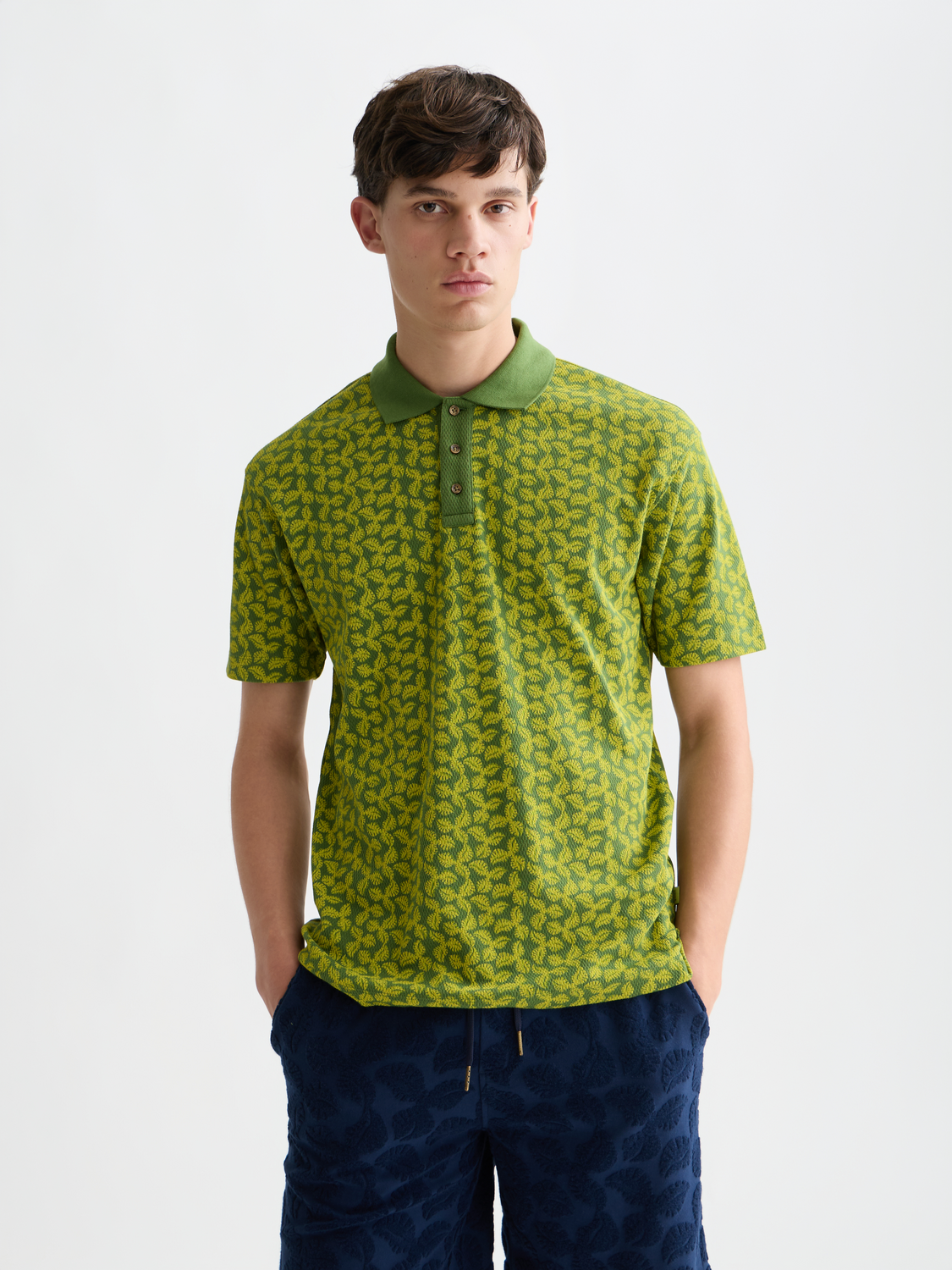 Printed Structured Relaxedfit Polo