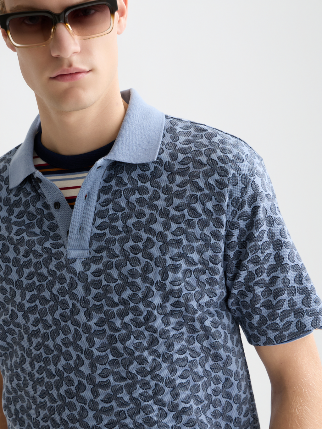 Printed Structured Relaxedfit Polo