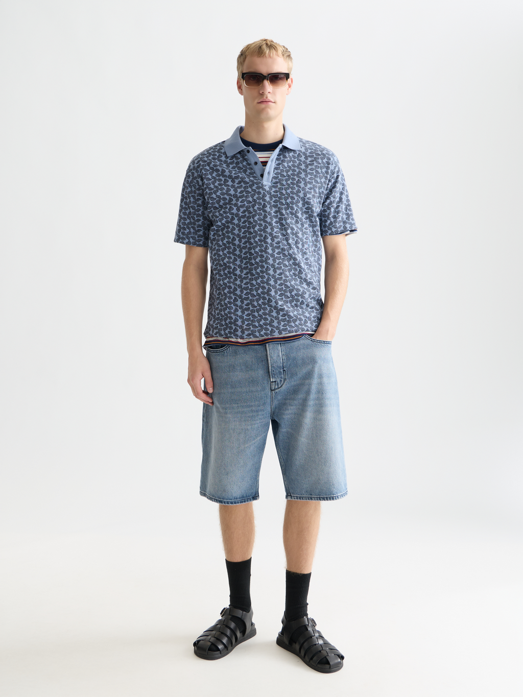 Printed Structured Relaxedfit Polo