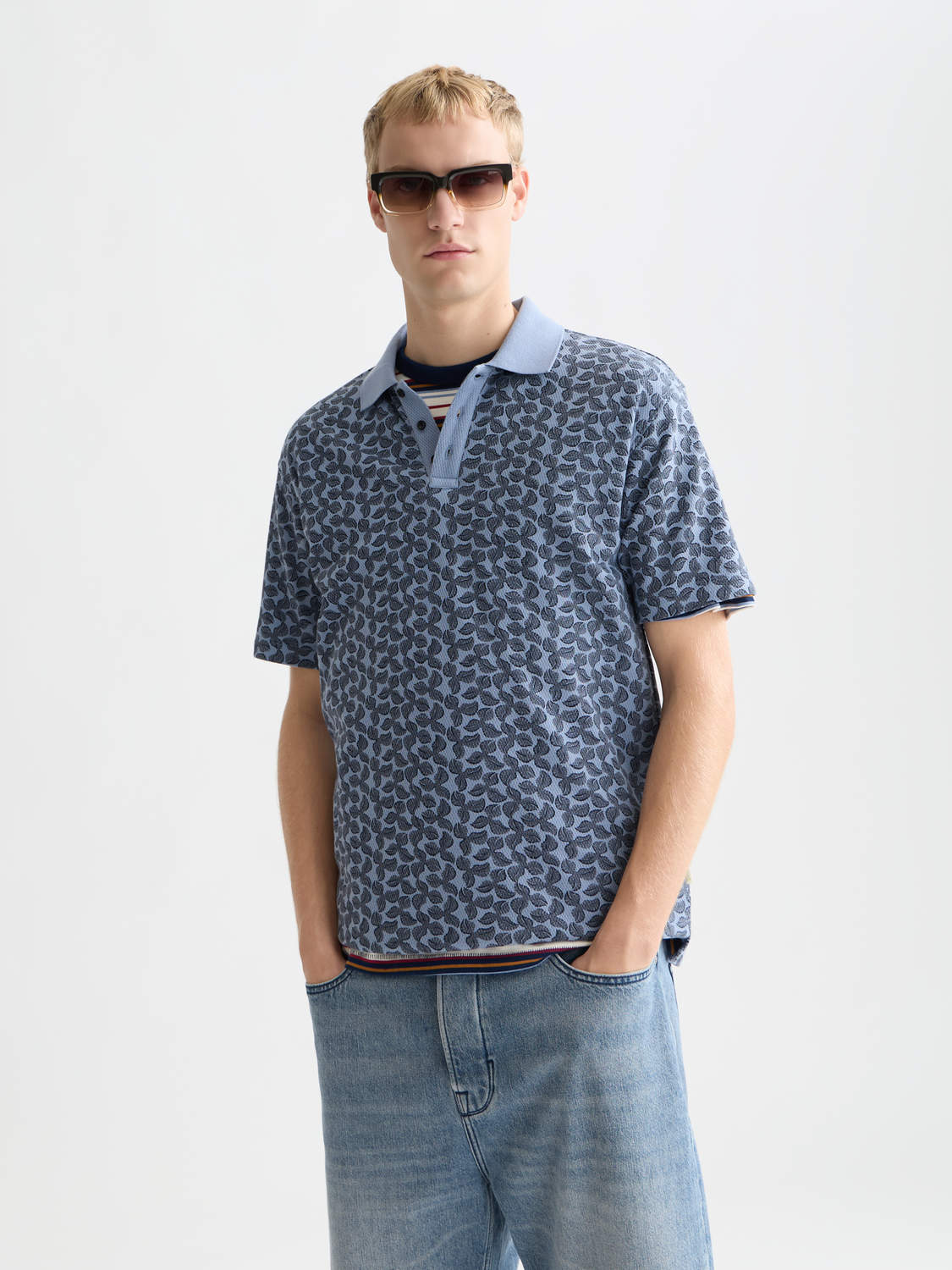 Printed Structured Relaxedfit Polo