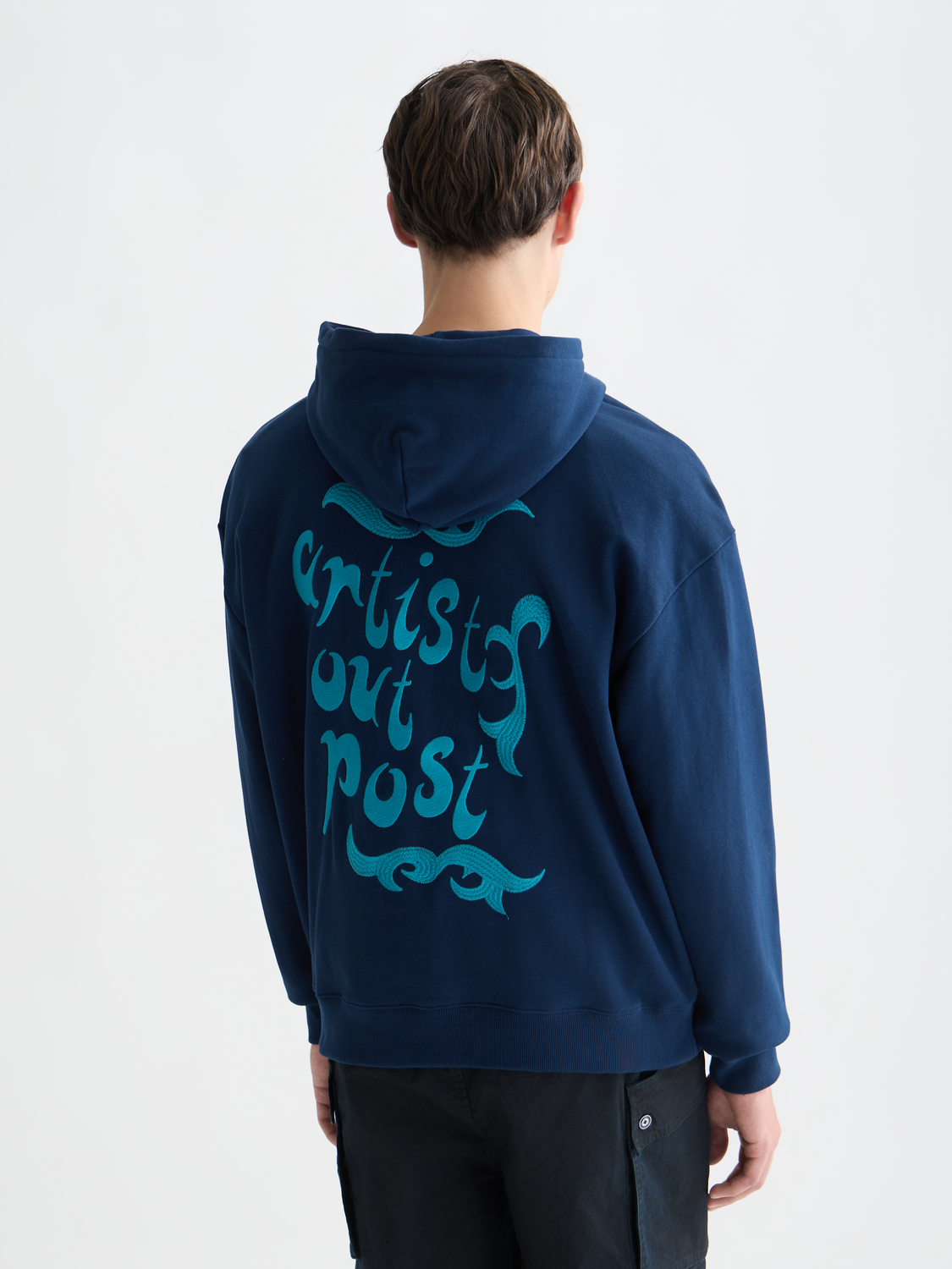 Front And Back Artwork Loose-Fit Hoodie