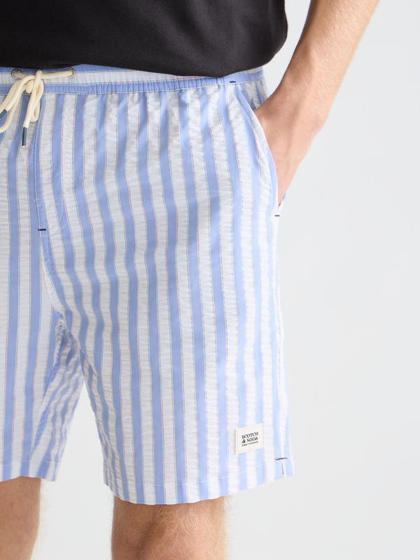 Short de bain mi-long rayé