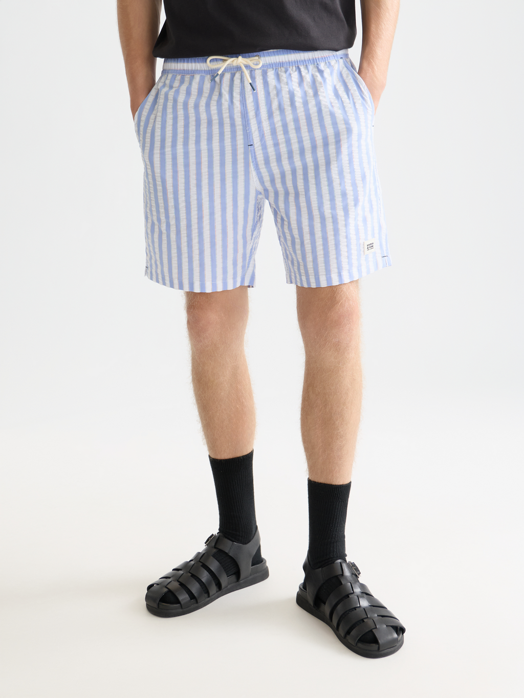 Short de bain mi-long rayé