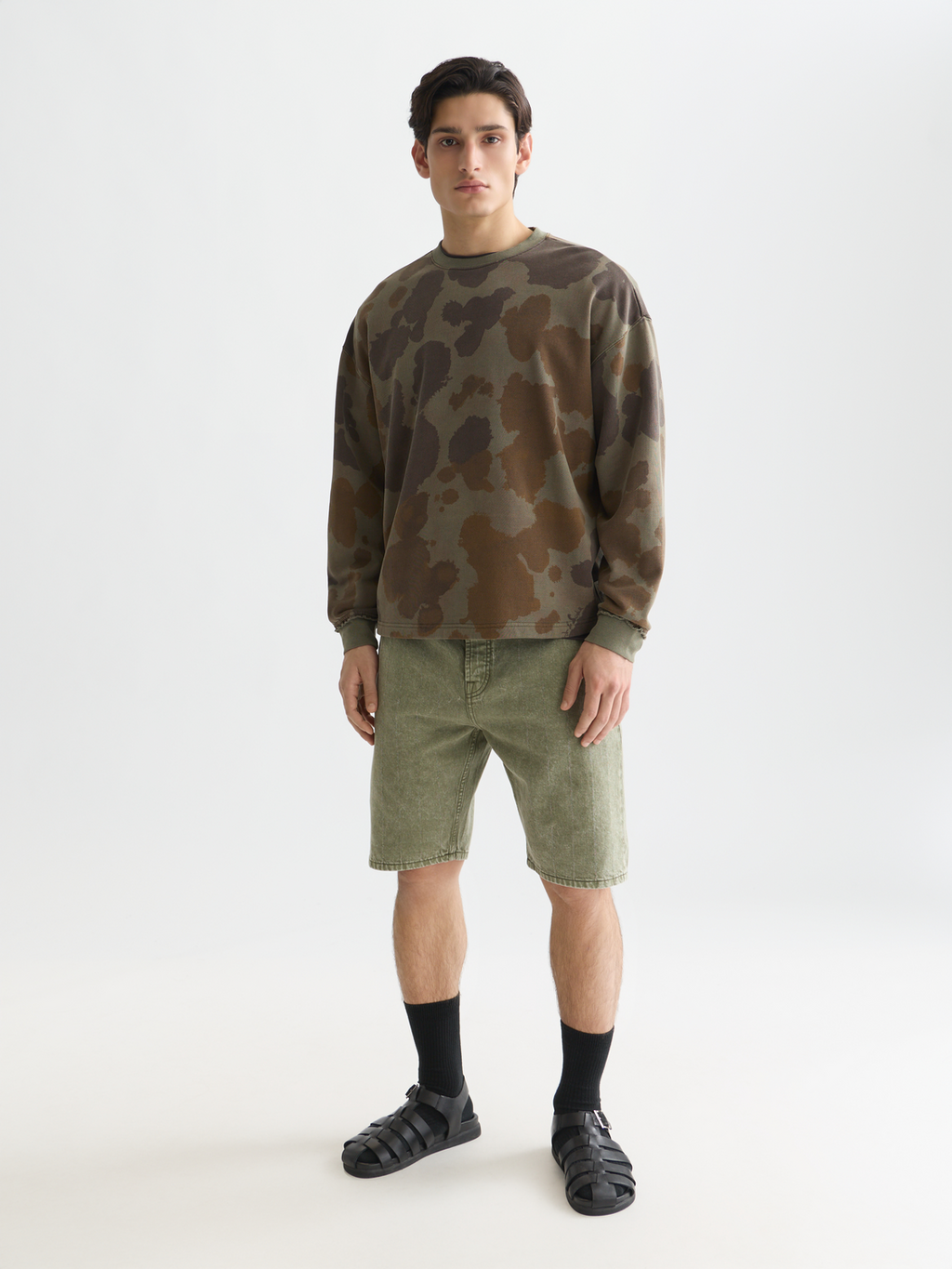 Printed Overdyed Loosefit Sweatshirt