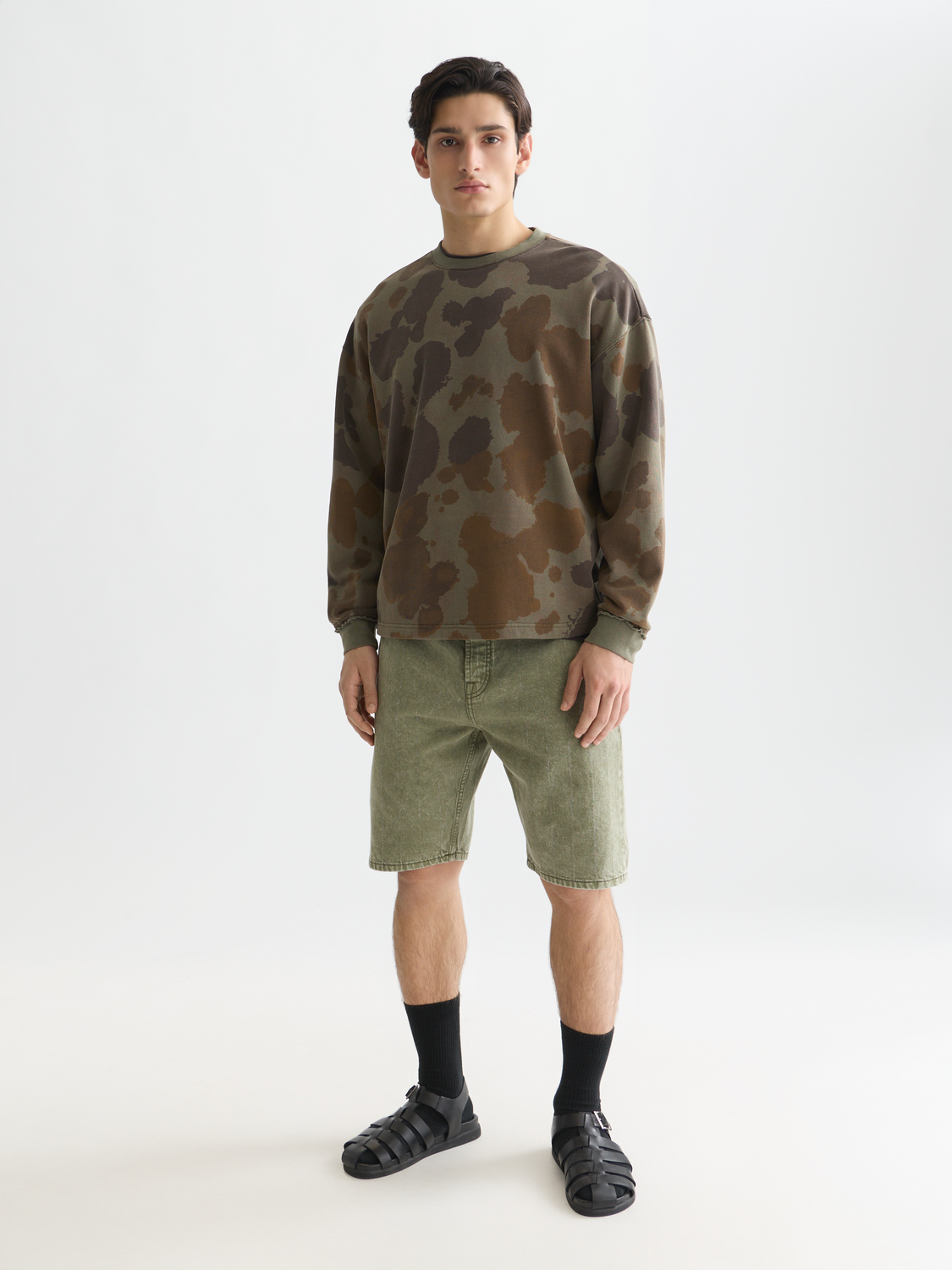 Printed Overdyed Loosefit Sweatshirt