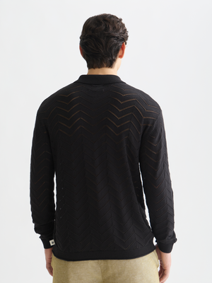 Pointelle Dropped Shoulder Cardigan