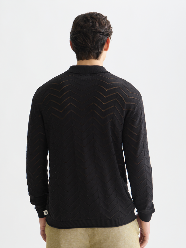 Pointelle Dropped Shoulder Cardigan