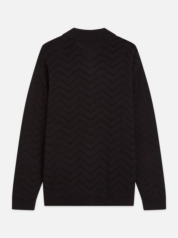 Pointelle Dropped Shoulder Cardigan