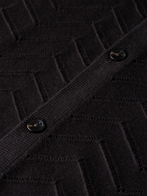 Pointelle Dropped Shoulder Cardigan