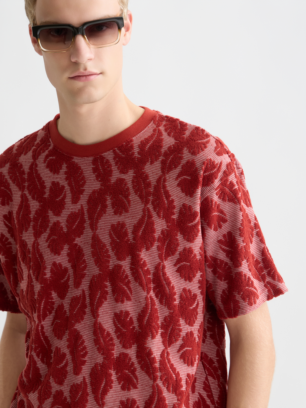 Jacquard Feeder Stripe Relaxed-Fit T-Shirt