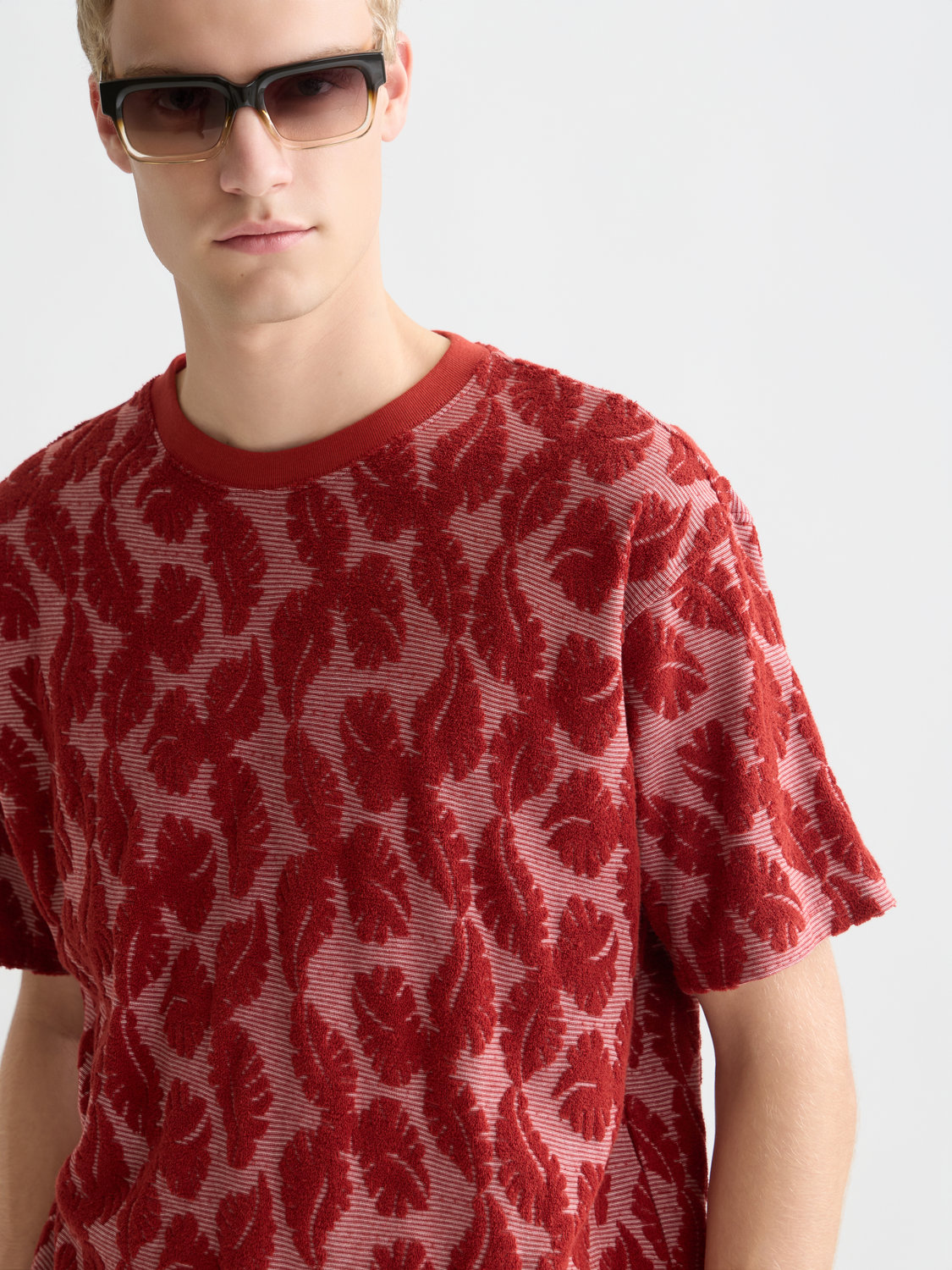 Jacquard Feeder Stripe Relaxed-Fit T-Shirt