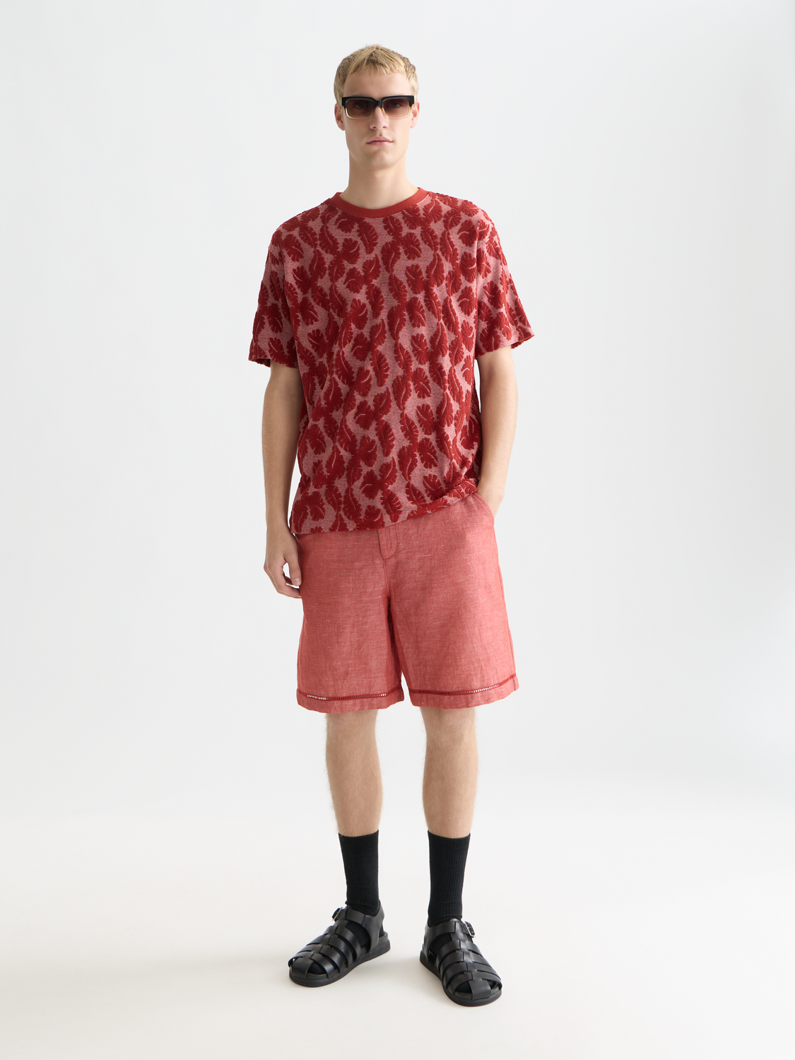 Jacquard Feeder Stripe Relaxed-Fit T-Shirt