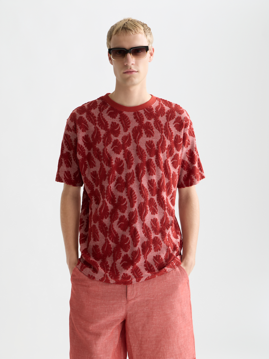 Jacquard Feeder Stripe Relaxed-Fit T-Shirt