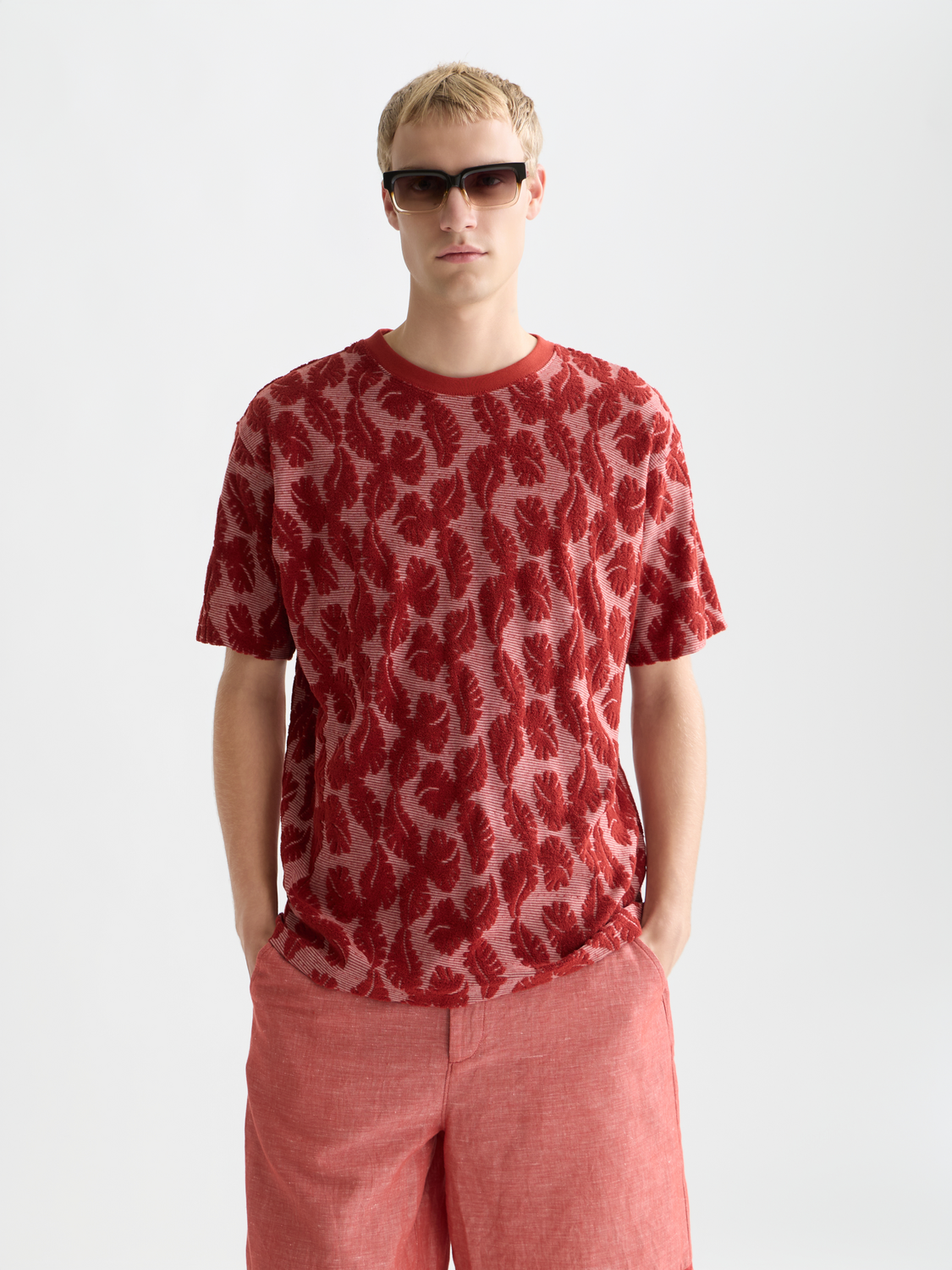 Jacquard Feeder Stripe Relaxed-Fit T-Shirt