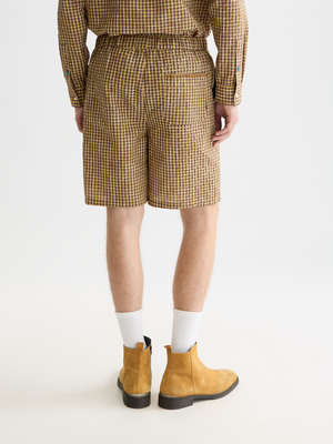 Cotton Seersucker Widefit Bermuda Shorts