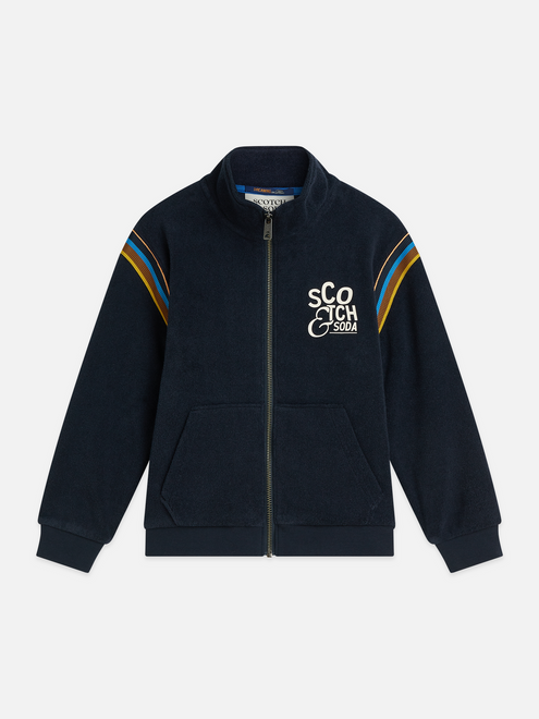 Jungen-Trainingsjacke aus Frottee mit Reißverschluss und lockerer Passform