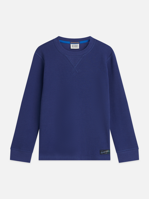Waffel-Langarmshirt mit legerer Passform
