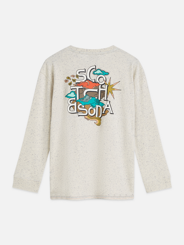 Boys’ Printed Artwork Cotton Neps Relaxed Long-Sleeve T-Shirt