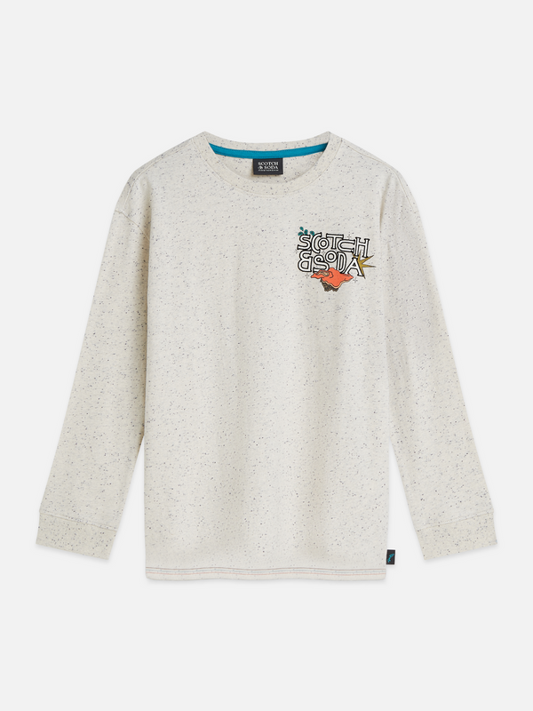 Boys’ Printed Artwork Cotton Neps Relaxed Long-Sleeve T-Shirt