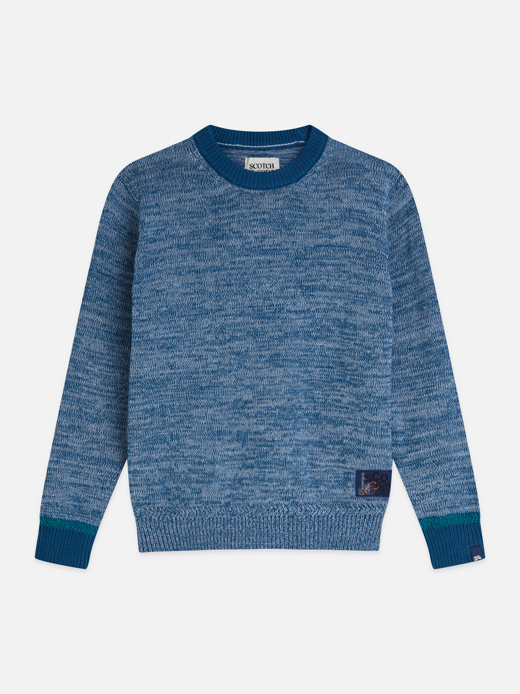Boys' Mélange Yarn Regular-Fit Crewneck