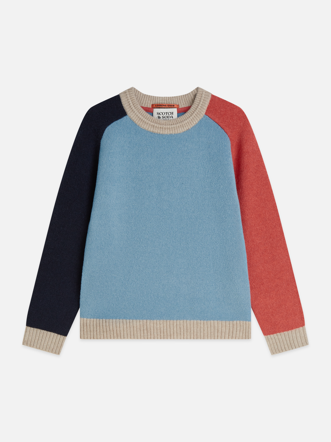 Boys' Colourblock Raglan Sleeve  Pullover