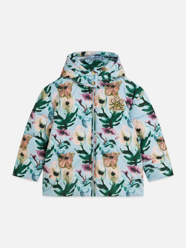 Girls' Printed Puffer Jacket