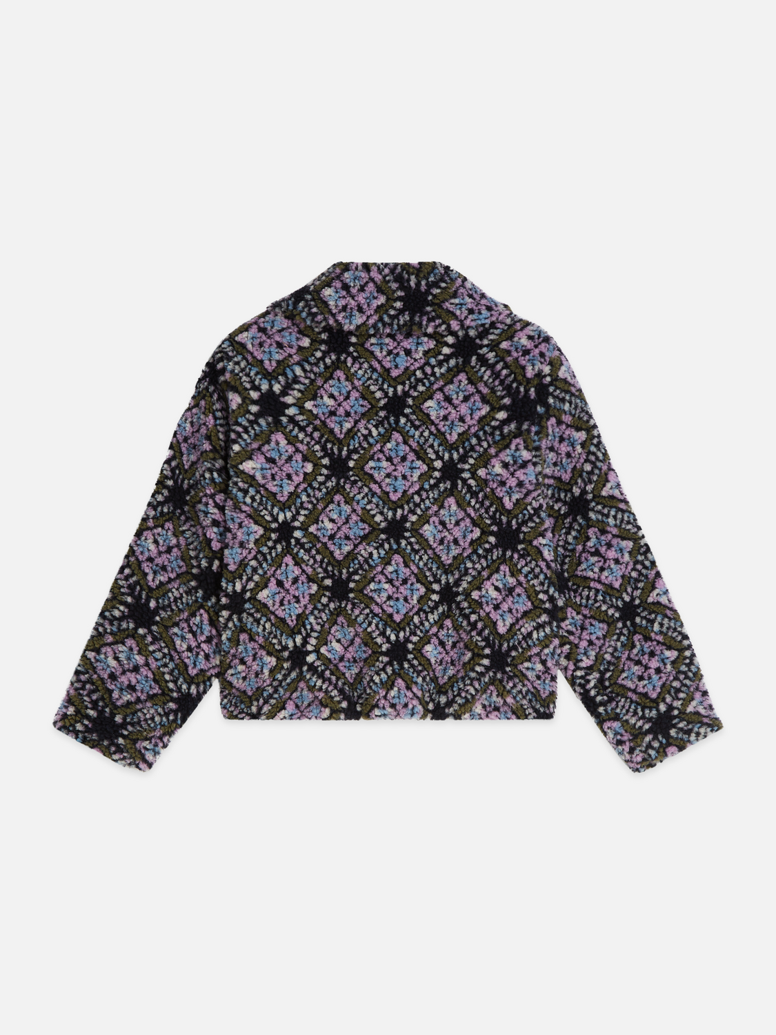 Girls Oversized Jacquard Teddy Pile Jacket