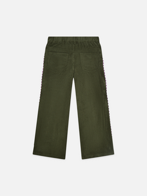 Girls' Wave High Waist Corduroy Straight-Leg Pants