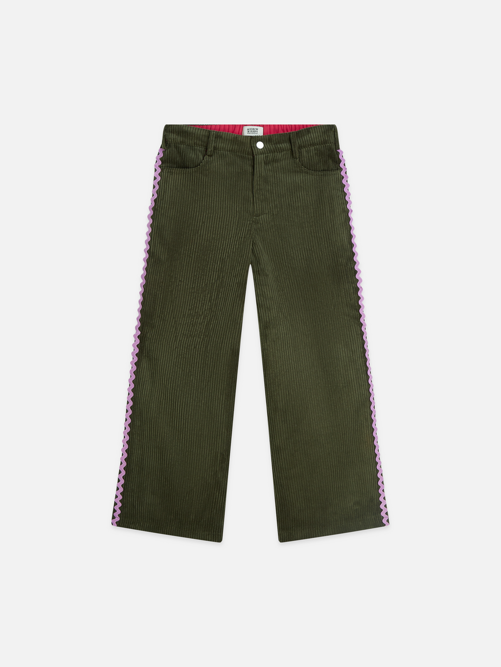 Wave High Waist Corduroy Straight-Leg Pants