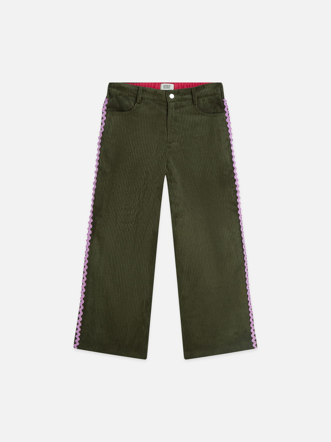 Wave High Waist Corduroy Straight-Leg Pants