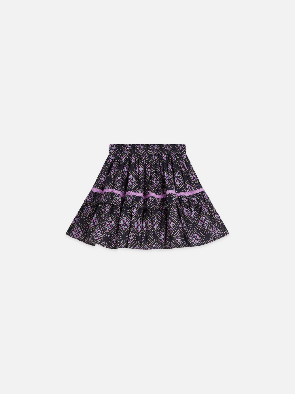 Girls Pleated Printed Cotton Skirt