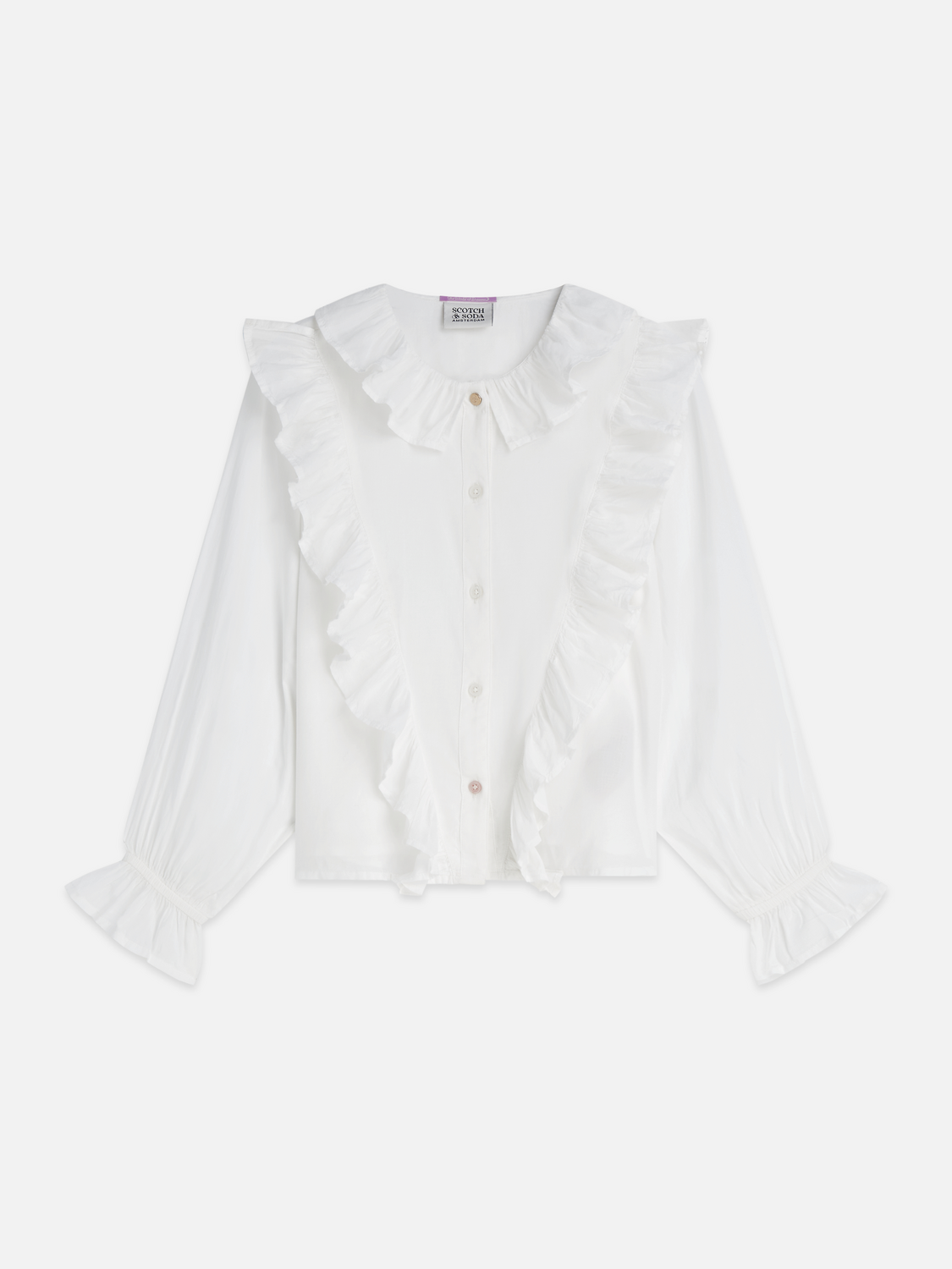 Ruched Gold Button Longsleeve Shirt