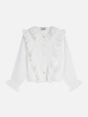 Girls' Ruched Gold Button Longsleeve Shirt