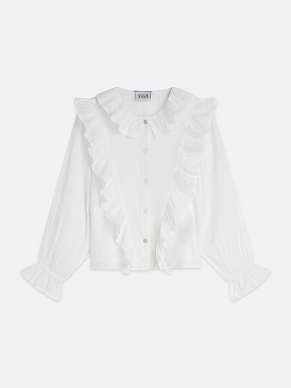 Girls' Ruched Gold Button Longsleeve Shirt