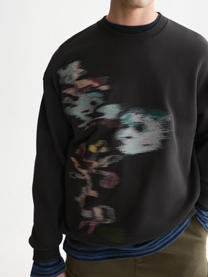 Besticktes Kunstwerk Weites Sweatshirt