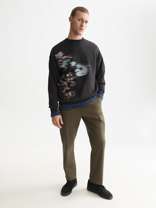 Besticktes Kunstwerk Weites Sweatshirt