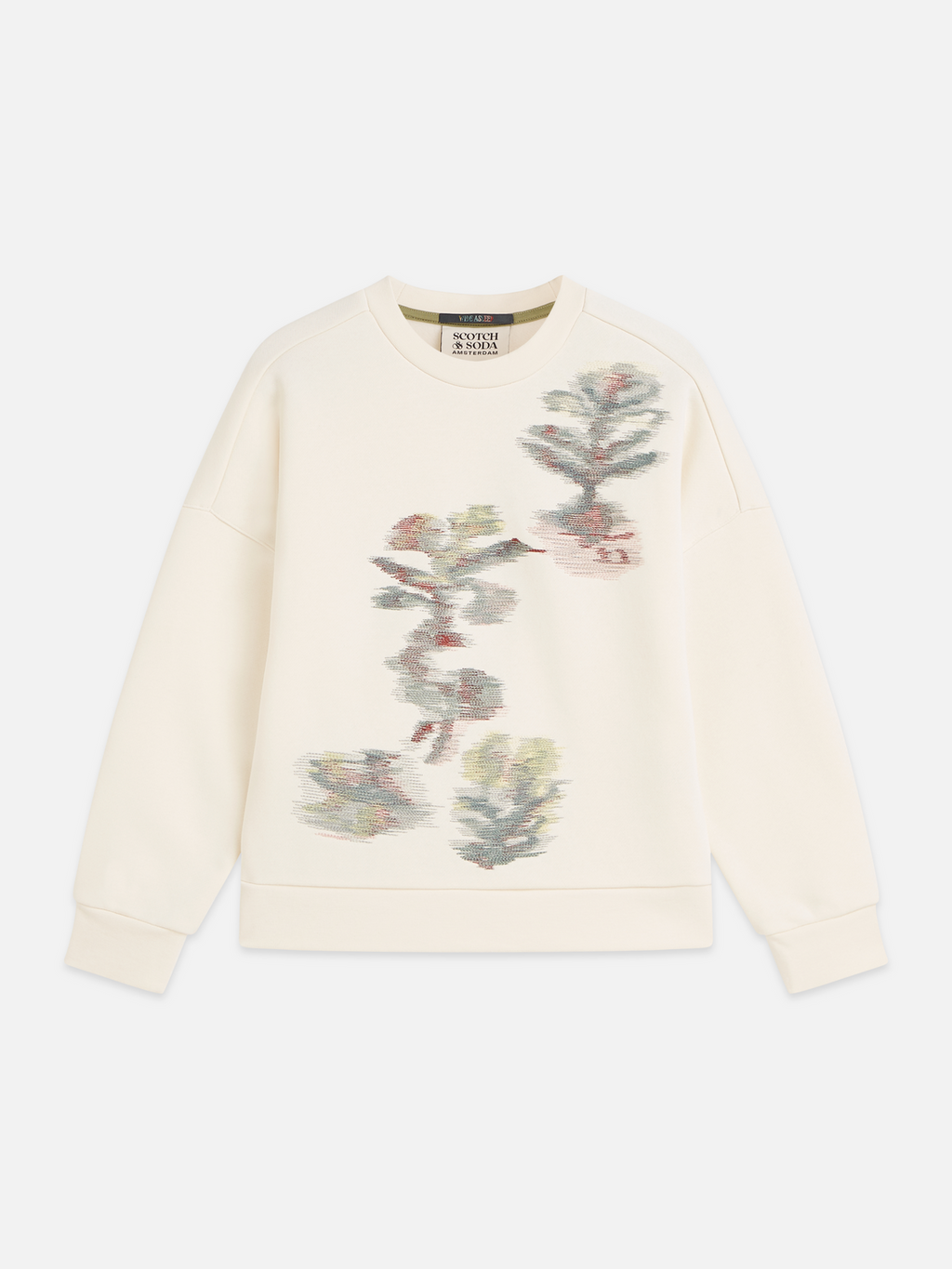 Girls' Placed Embroidery Relaxed-Fit Sweatshirt