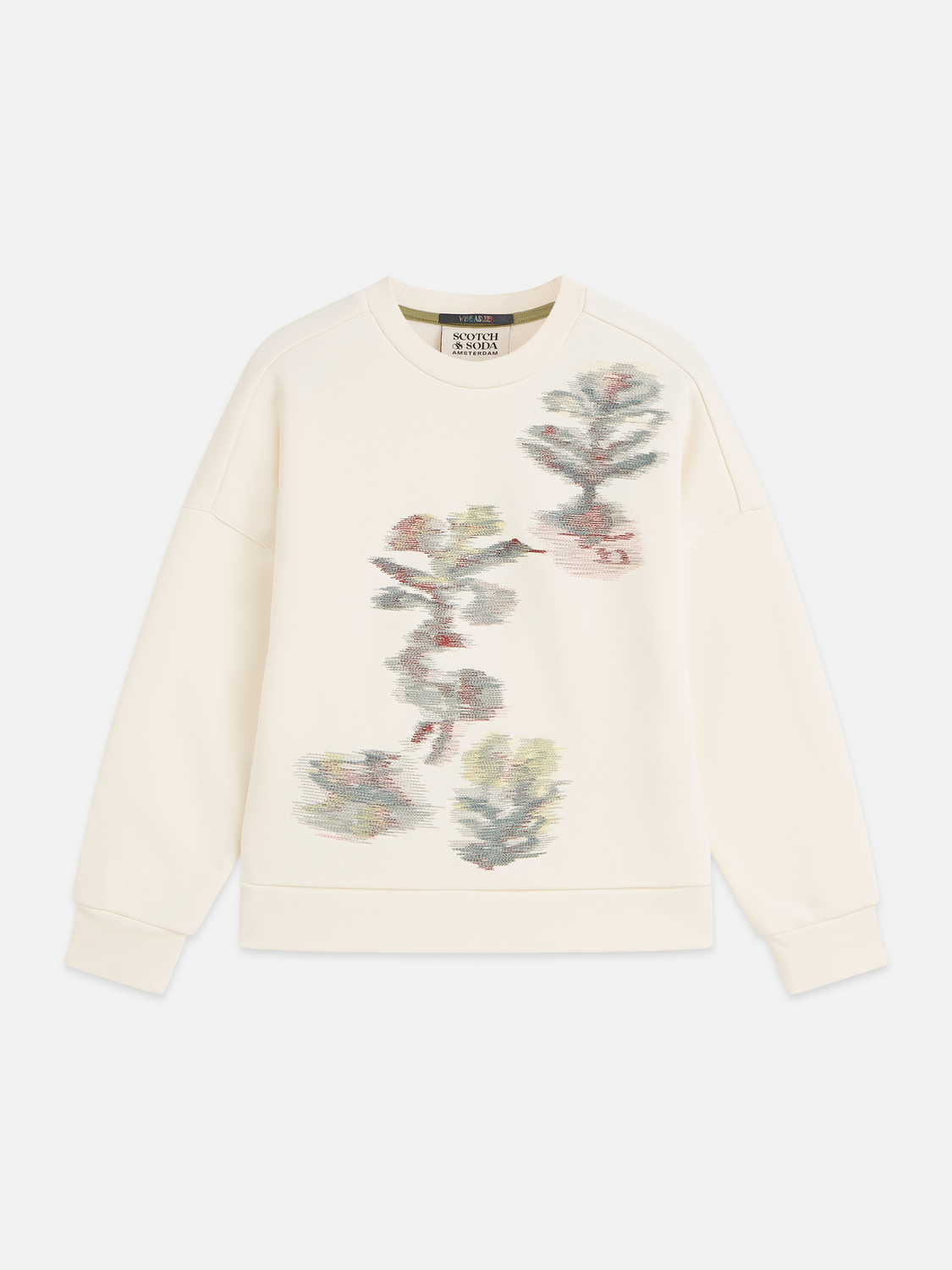 Girls' Placed Embroidery Relaxed-Fit Sweatshirt