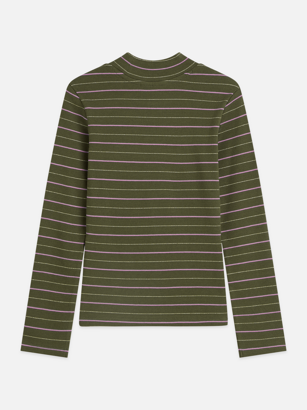 Girls Organic Stretch Cotton Lurex Stripe Slim T-Shirt