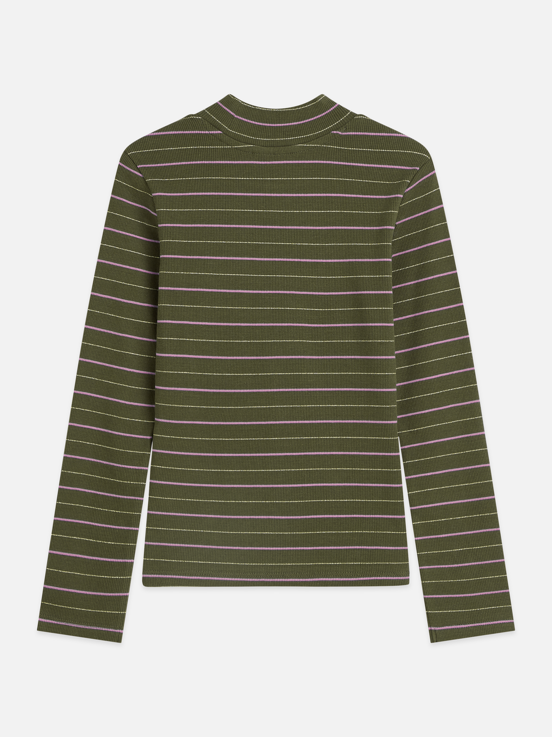Girls Organic Stretch Cotton Lurex Stripe Slim T-Shirt