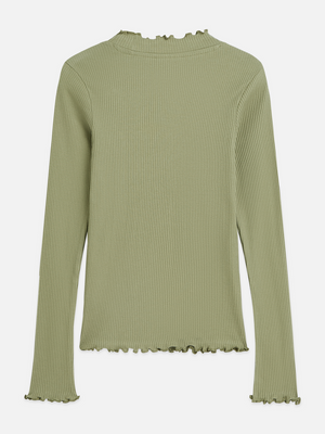 Geripptes, schmal geschnittenes Langarmshirt