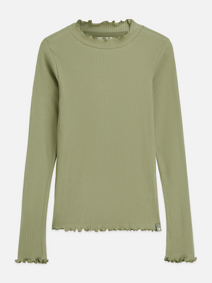 Geripptes, schmal geschnittenes Langarmshirt