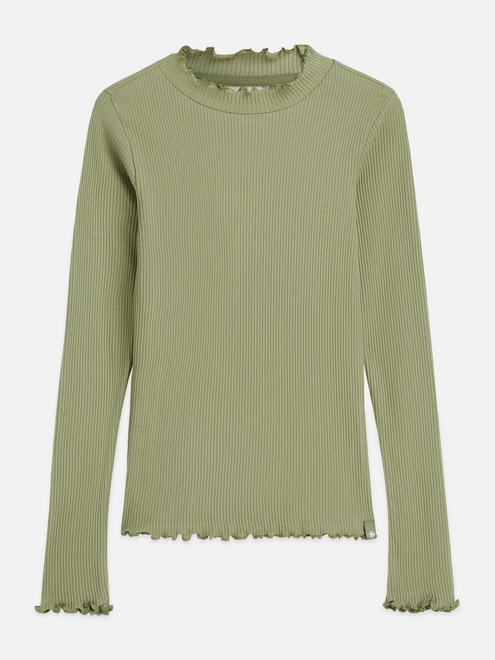 Geripptes, schmal geschnittenes Langarmshirt