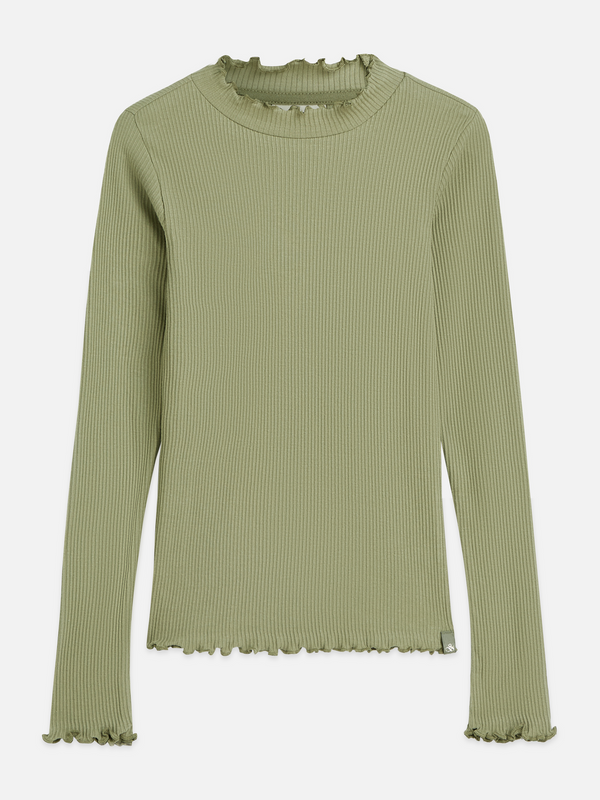 Geripptes, schmal geschnittenes Langarmshirt