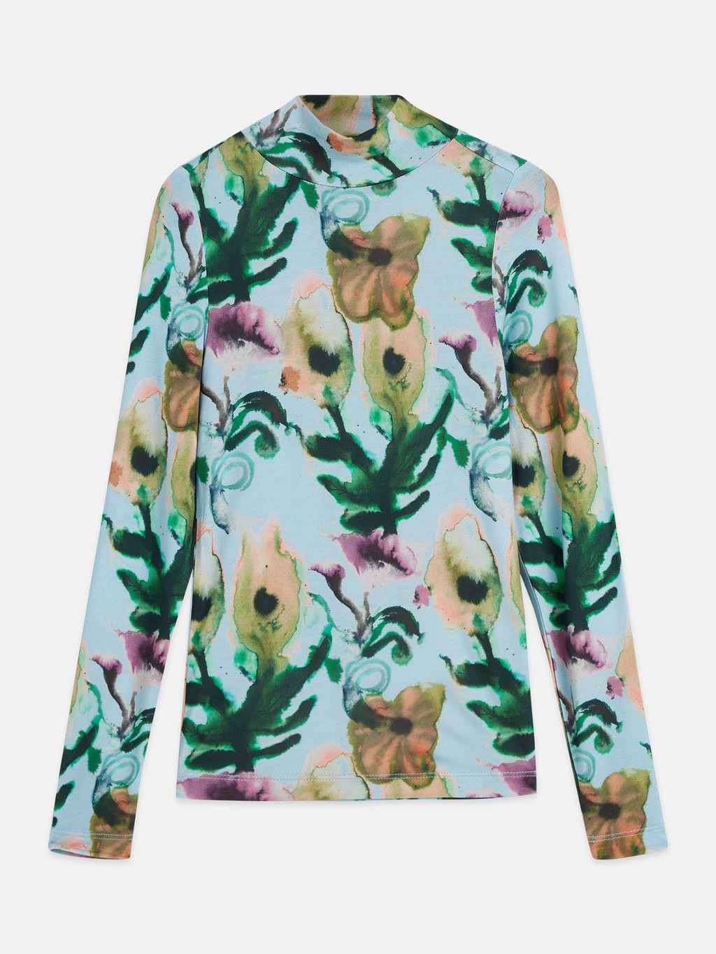Printed Viscose Slimfit Longsleeved Tshirt