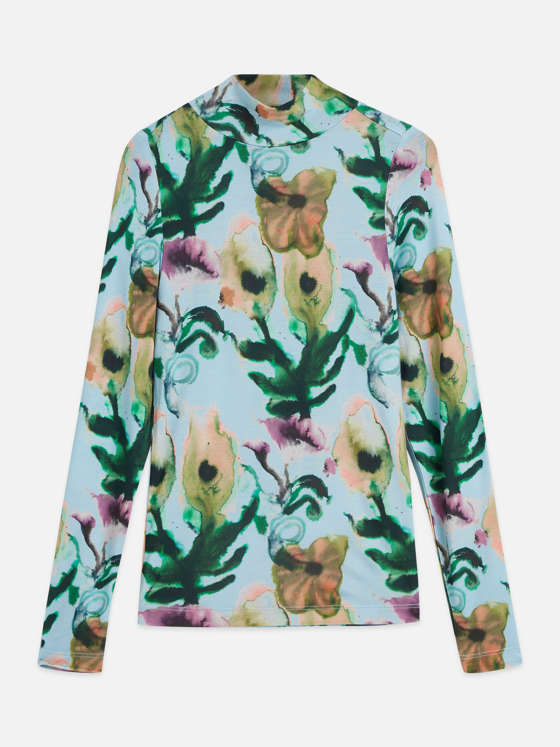 Printed Viscose Slimfit Longsleeved Tshirt