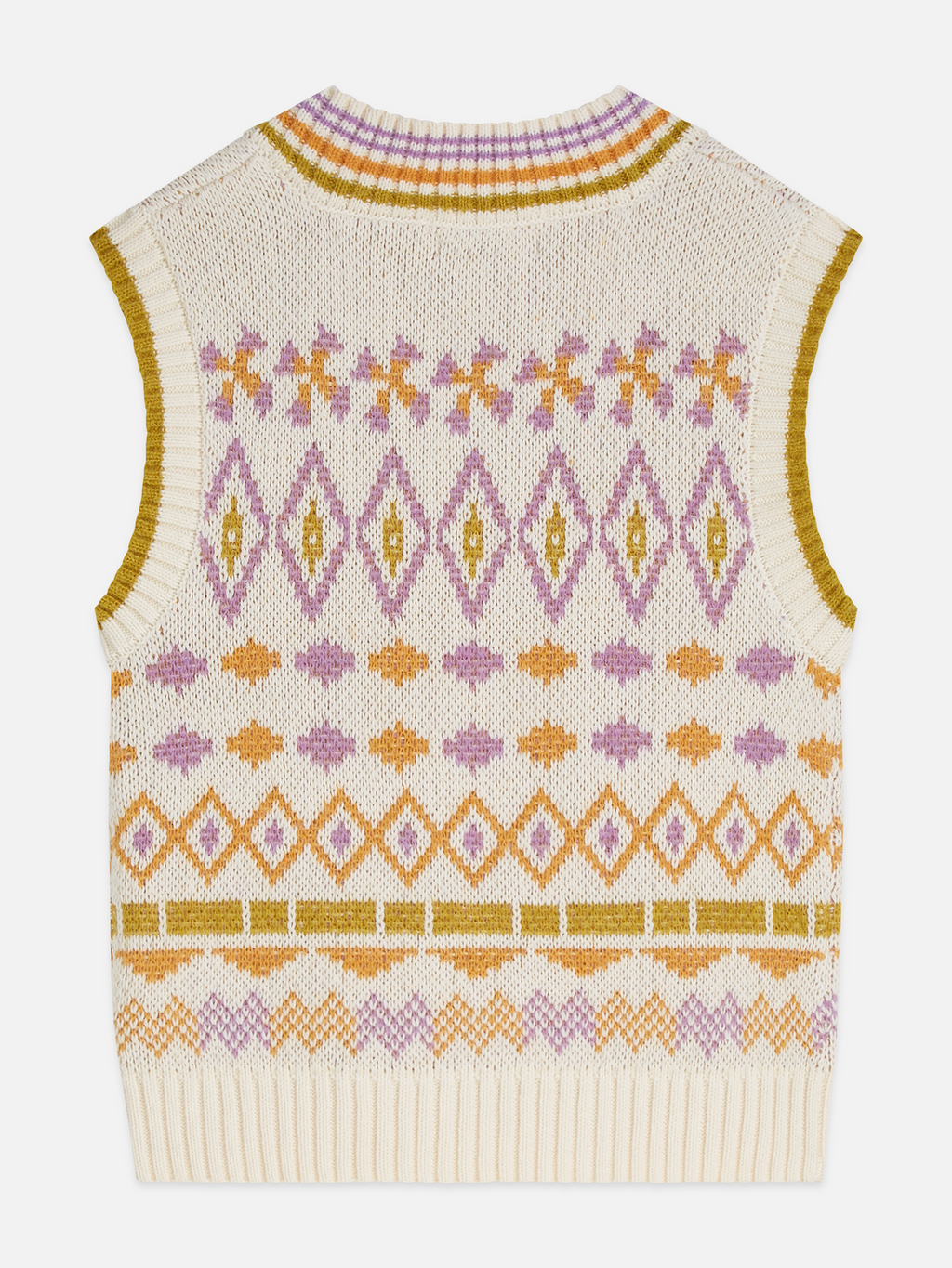Girls' Fair isle Knitted V-Neck Vest